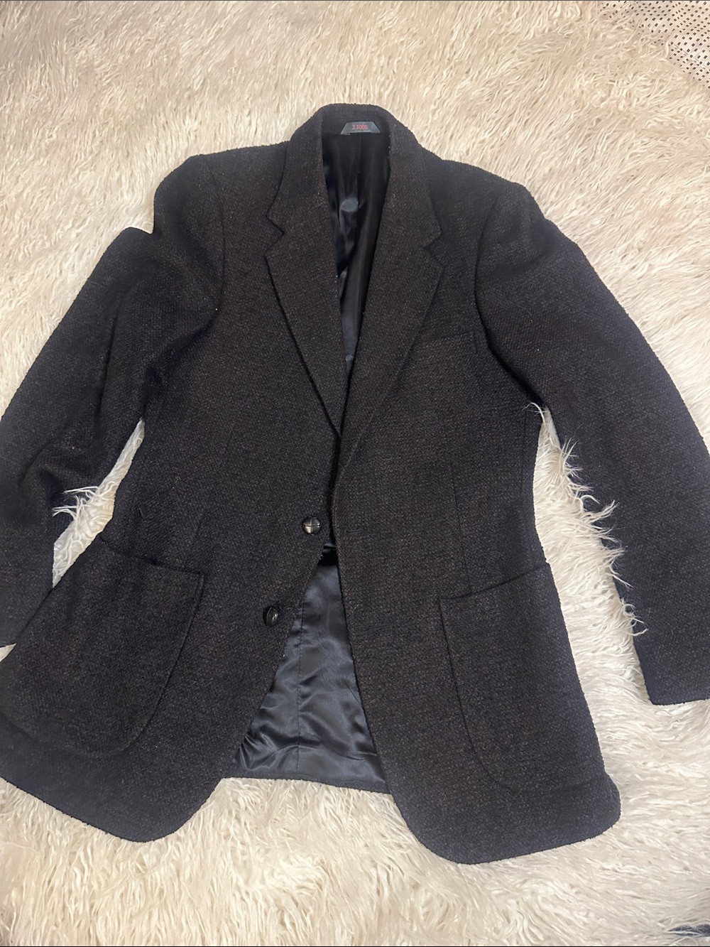 J. Todd Vintage Men's Black Tweed Blazer - Classic Two-Button Jacket